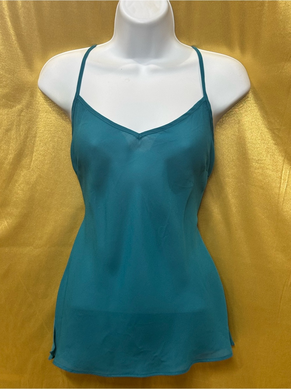 Nicole by Nicole Miller‎ Emerald Teal Lined Camisole Tank Top Size M